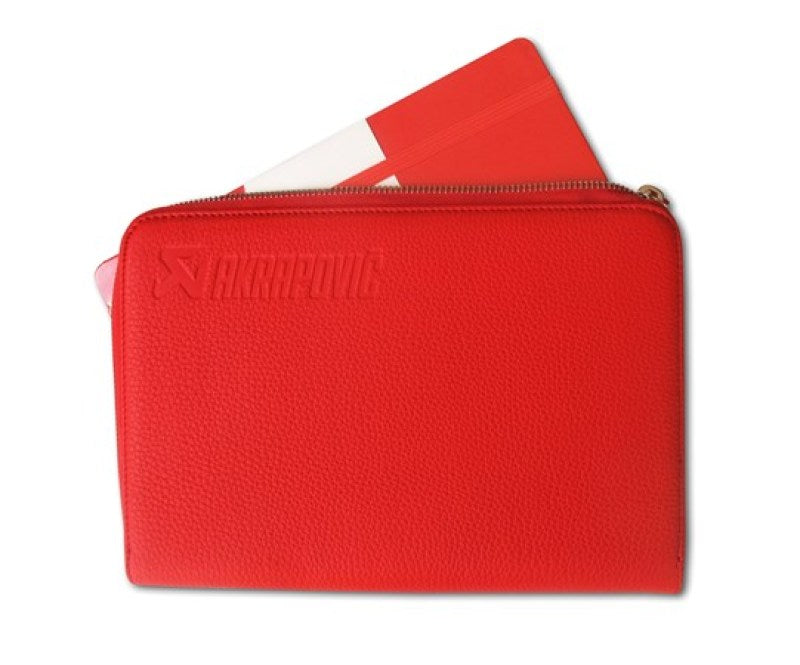 Akrapovic 800939 Leather Zip Notebook (M) red