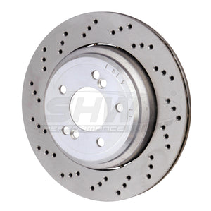 SHW Performance BRL42833 SHW 06-08 fits BMW Z4 3.2L Left Rear Cross-Drilled Lightweight Brake Rotor (34212282303)