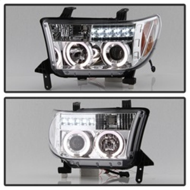 Spyder 5012036 fits Toyota 07-13 Tundra Projector Headlights LED Halo LED Chrm