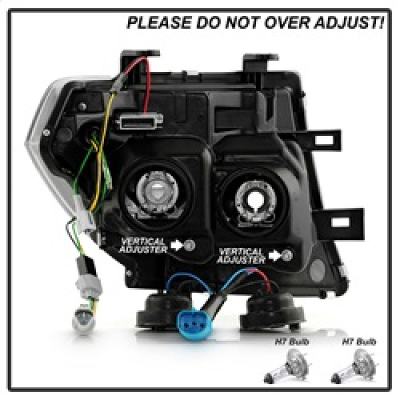 SPYDER 5089090 05-08 fits Nissan Frontier/05-07 Pathfinder Projector Headlights - BLK (PRO-YD-NF05V2SI-SEQGR-BK)