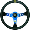 OMP OD0-1954-075 Corsica Dished Steering Wheel Suede 3 Blue Anod