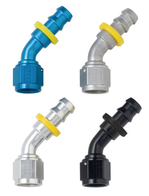 Fragola 204508 -8AN Push-Lite End 45 Degree - Blue