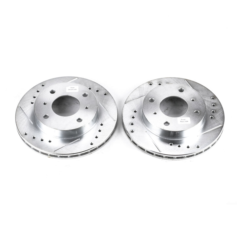 PowerStop fits Nissan 89-96 240SX Front Evolution Drilled & Slotted Rotors -