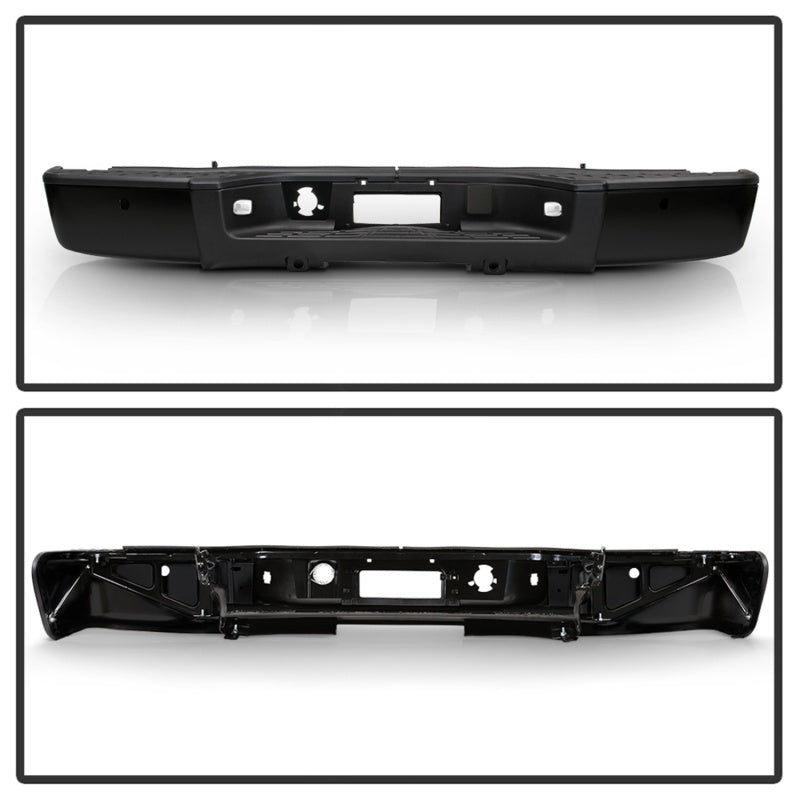 SPYDER 9047091 xTune 07-13 fits Chevy Silverado 1500 w/Parking Sensor OEM Style Steel Rear Bumper - BLK RB-CS07-SET-WS-B