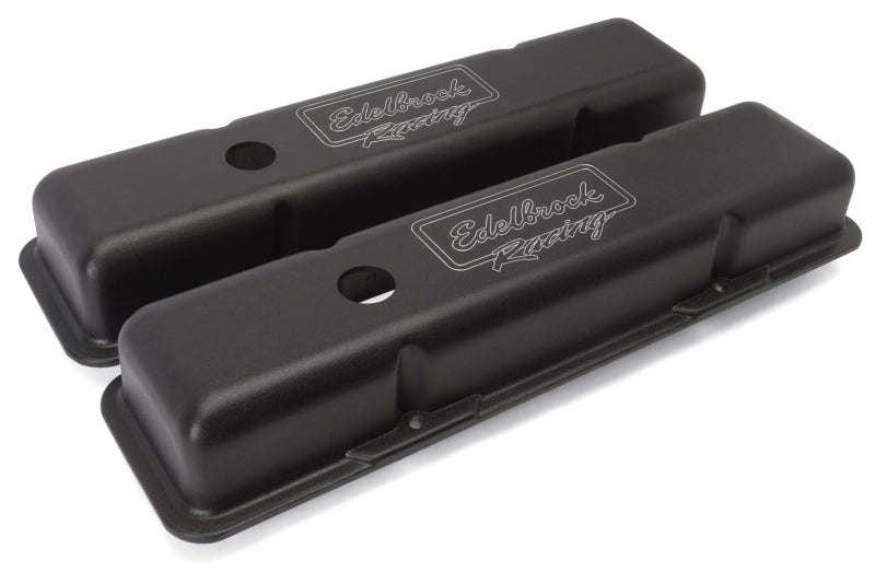 Edelbrock 41713 Valve Cover Victor Series fits Chevrolet 1959-1986 262-400 CI V8 Low Black