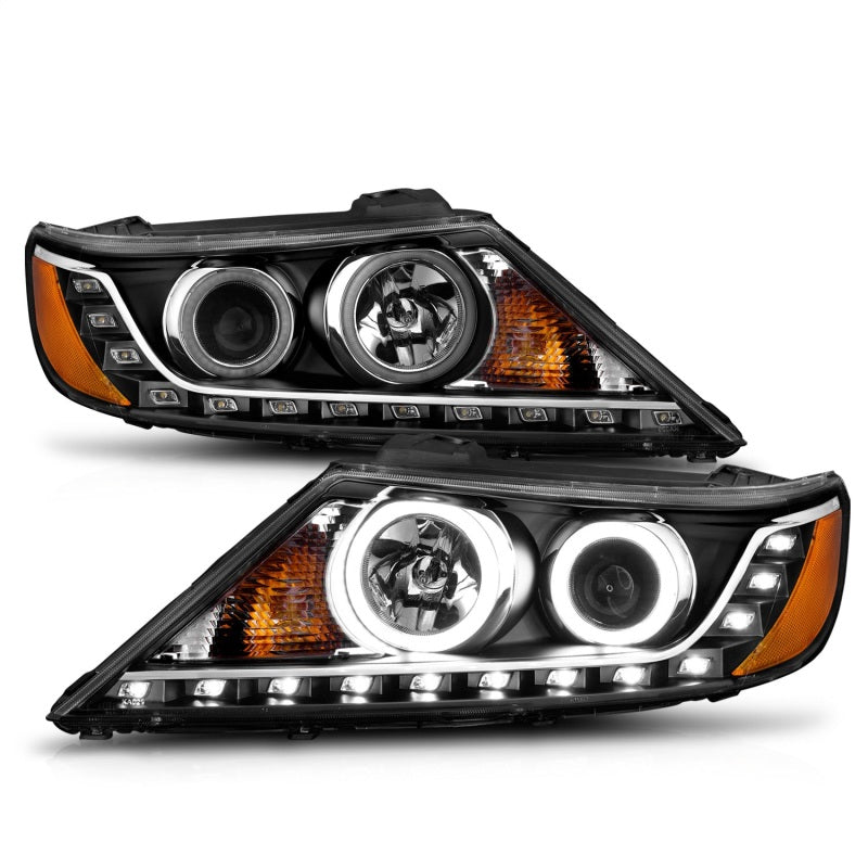 ANZO 111248 2013 fits Kia 11-20 Sorento Projector Headlights w/ Halo Black (CCFL)