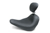 Mustang 79043 Harley Low Rider, Sport Glide Wide Tripper Solo Seat w/ Driver Backrest - Black