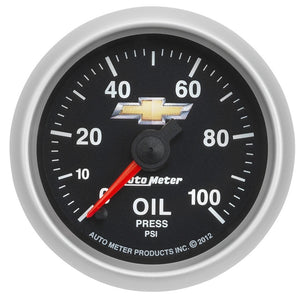 AutoMeter 880447 AutoMeter Gauge Oil Press 2-1/16in. 100PSI Digital Stepper Motor fits Chevy Gold Bowtie
