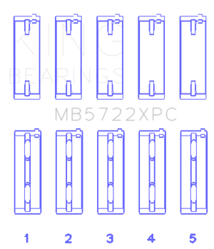 King Engine Bearings MB5722XPCSTDX fits Mitsubishi EVOX Coated Main Bearing Set