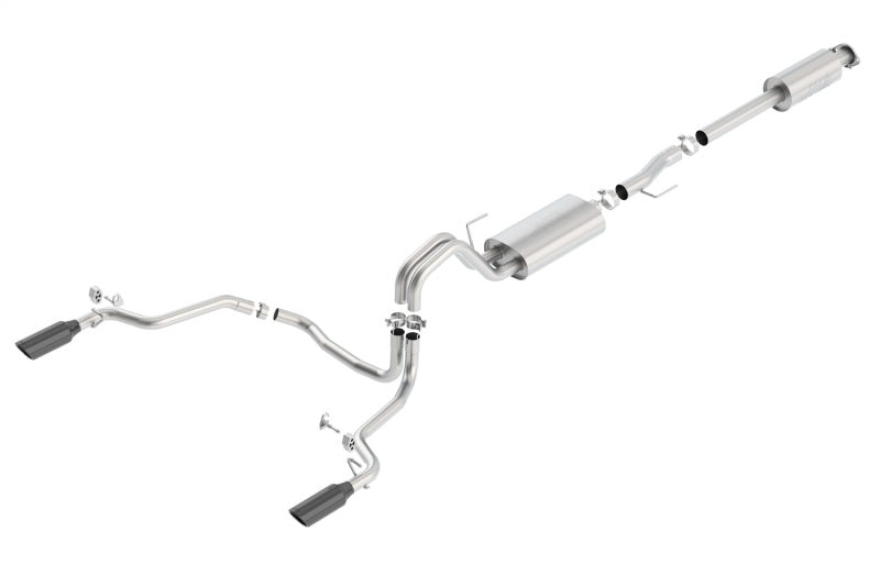 Borla 140615BC fits Ford 15-17 F-150 2.7L/ 3.5L EcoBoost/ 5.0L V8 Rear Exit S-Type Catback Exhaust Black Chrome