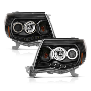 ANZO 121282 2005-2011 fits Toyota Tacoma Projector Headlights w/ Halo Black