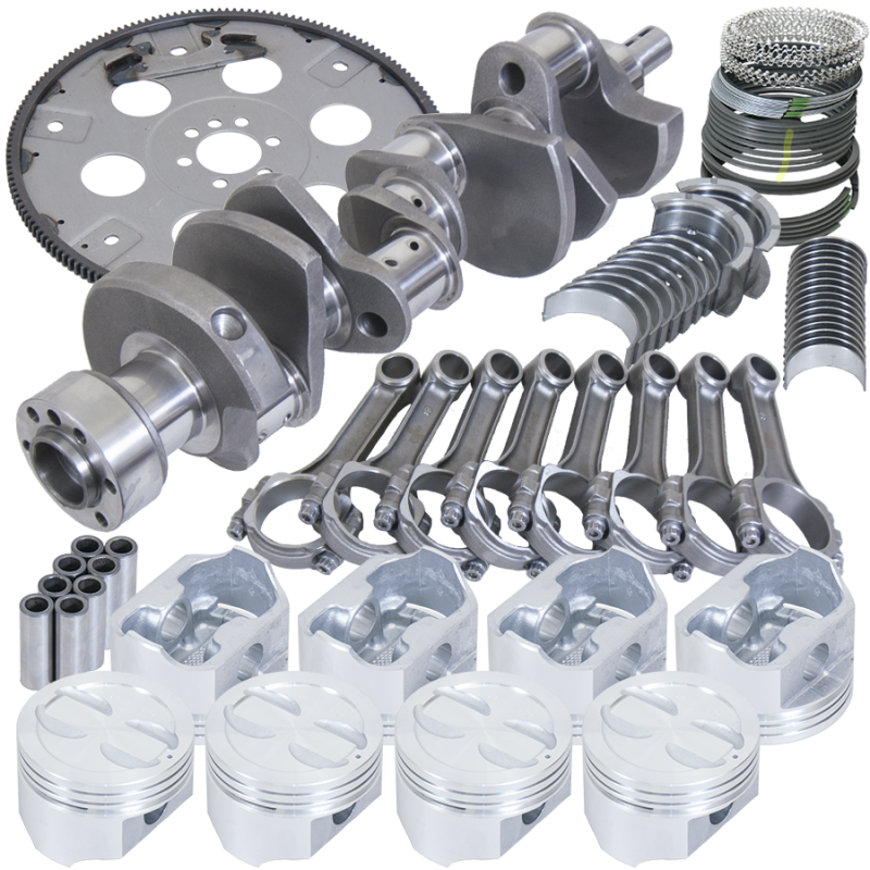 Eagle B15403L06068 fits Chevy 350 1Pc 3.480in Crank 5.700in I-Beam Rods 4.060in Pistons 168 Tooth FP Balanced Assembly