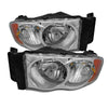 5064486 Xtune fits Dodge 02-05 Ram 1500 Amber Crystal Headlights Chrome HD-JH-