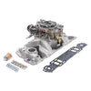 Edelbrock 2020 Manifold And Carb Kit Performer Air-Gap Small Block fits Chevrolet 1957-1986 Natural Finish