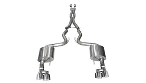 CORSA Performance 21042 Corsa 2018-2023 fits Ford Mustang 5.0L 3in Sport Cat-Back Dual Rear Exit 4in Polished Pro-Series Tips