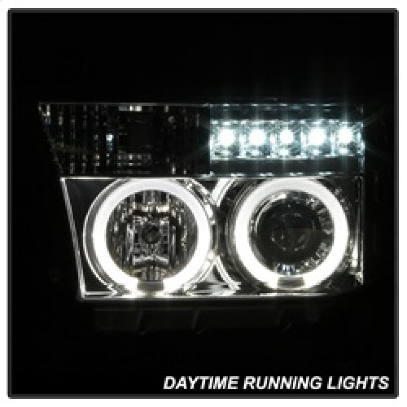 Spyder 5012036 fits Toyota 07-13 Tundra Projector Headlights LED Halo LED Chrm
