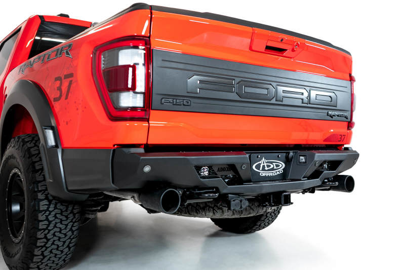 Addictive Desert Designs R210081090103 2022+ fits Ford Raptor Stealth Fighter R Bumper w/ 2 Cube Lights - Hammer Black