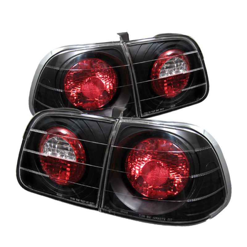 Spyder 5005076 fits Honda 99-00 Civic 4Dr Euro Style Tail Lights Black ALT-YD-H