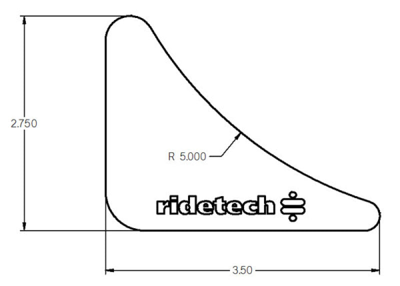 Ridetech 90000202 Gusset 1/8in Mild Steel 2.75in x 3.5in