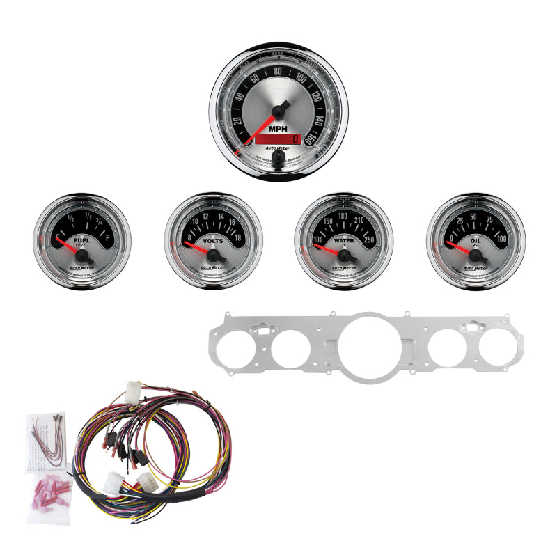 AutoMeter 7035-AM Autometer Direct Fit 5 Piece Dash Kit 65-66 fits Ford Mustang (3 3/8in & 2 1/16in)