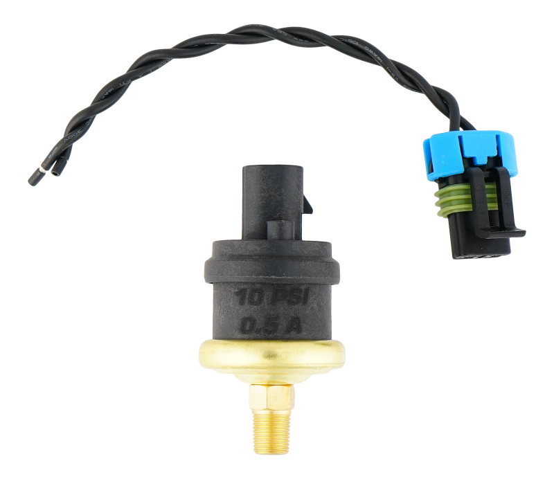 DeatschWerks 4-HOBBS-10 10psi 1/8th NPT Adjustable (8-12PSI) Hobbs Switch with Pigtail (0.5A)