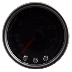 AutoMeter P30252 Autometer Spek-Pro Gauge Vac/Boost 2 1/16in 30Inhg-30psi Stepper Motor Peak & Warn Black/Smoke/Black