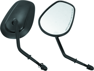 Bikers Choice 482009 Black Tapered Short Stem Mirrors Pr