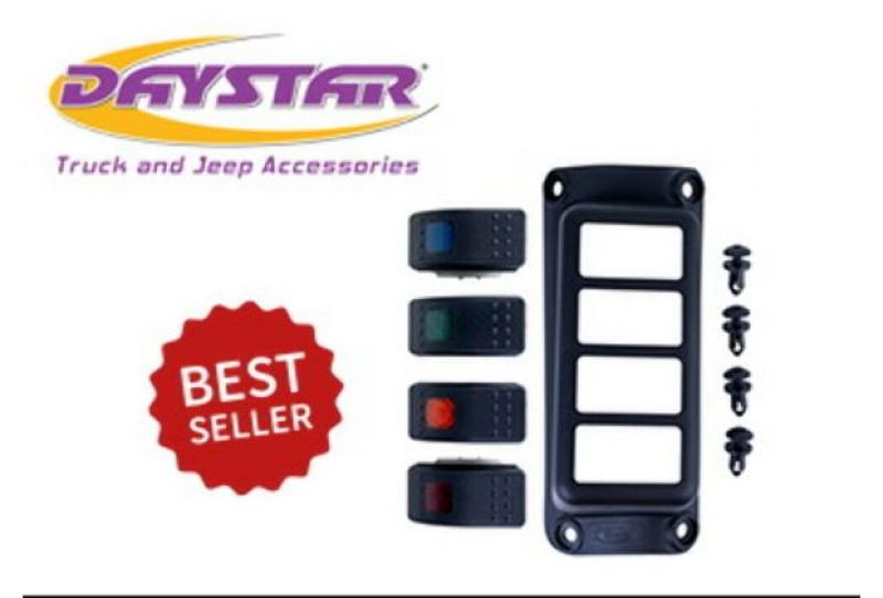 Daystar KJ71056BK 2018 fits Jeep 07-20 Wrangler JK 2WD/4WD - A-Pillar Rocker Switch Pod (Switches Included)