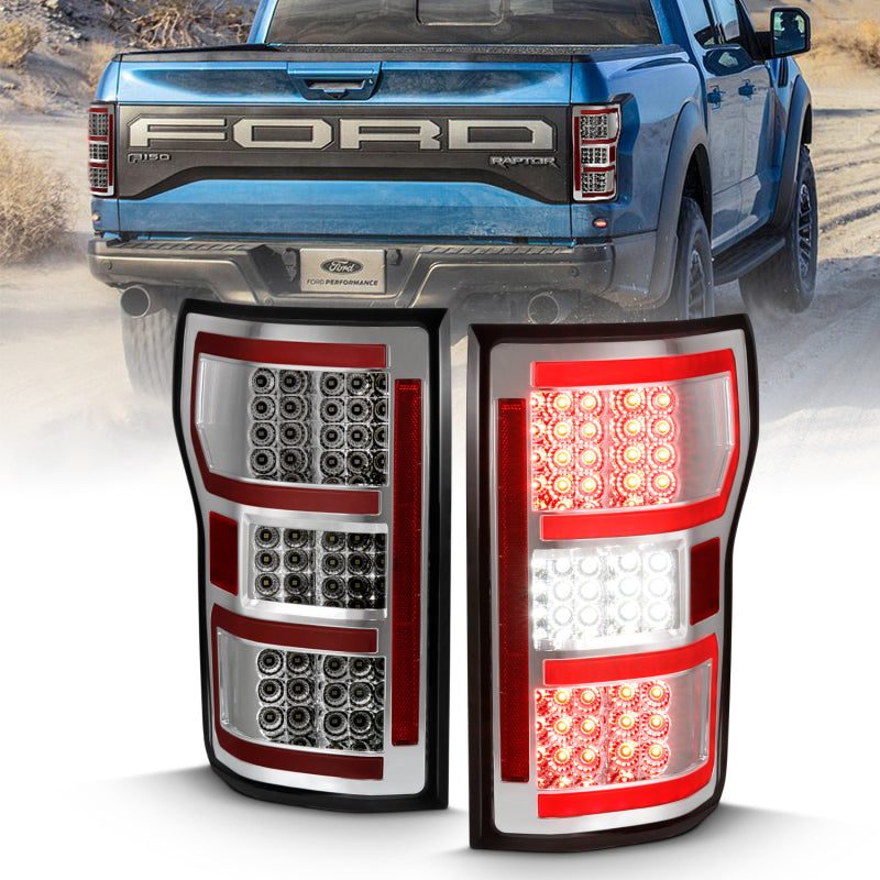 ANZO 311316 2019 fits Ford 18-20 F-150 LED Taillight Chrome (Red Light Bar) (w/ Sequential)