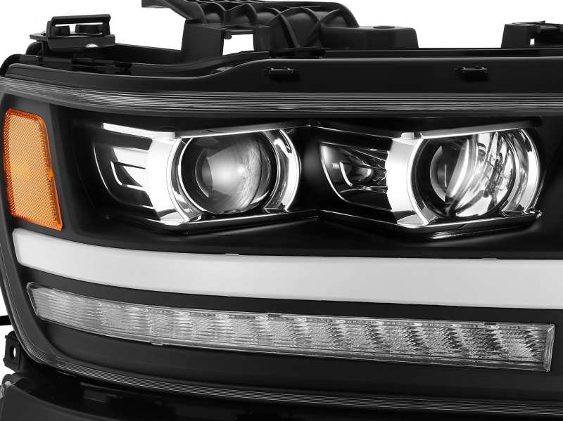 AlphaRex 880543 fits Dodge 19-20 Ram 1500 LUXX LED Proj Headlights Plnk Style Black w/Activ Light/Seq Signal/DRL