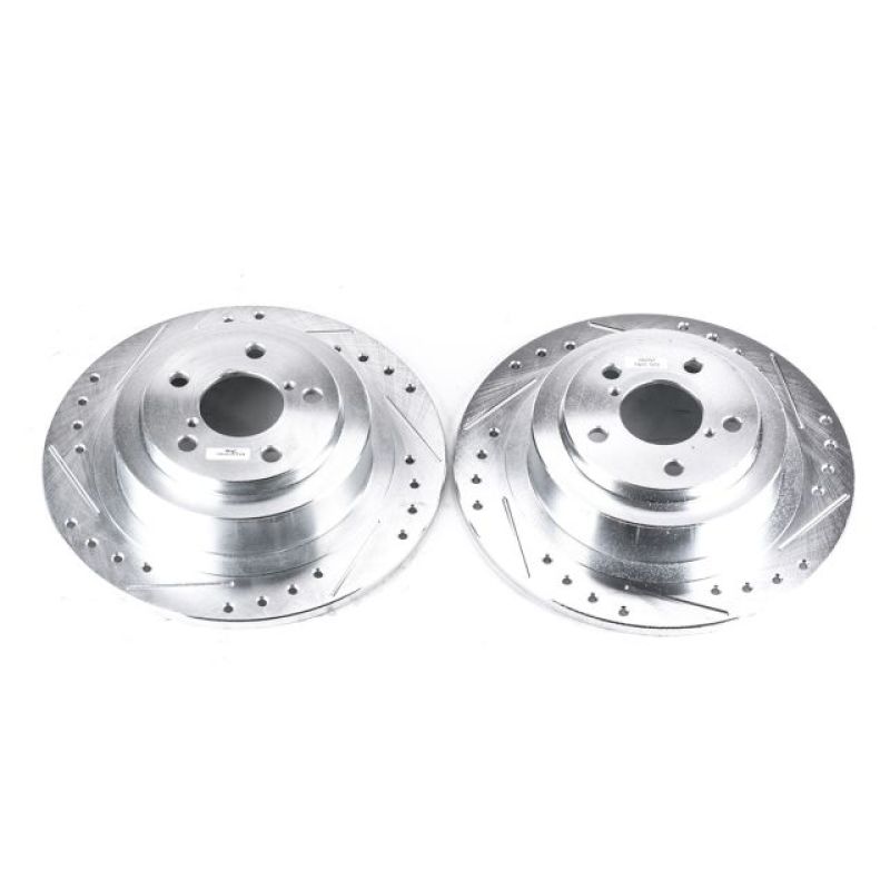 PowerStop fits Subaru 03-06 Baja Rear Evolution Drilled & Slotted Rotors - Pair