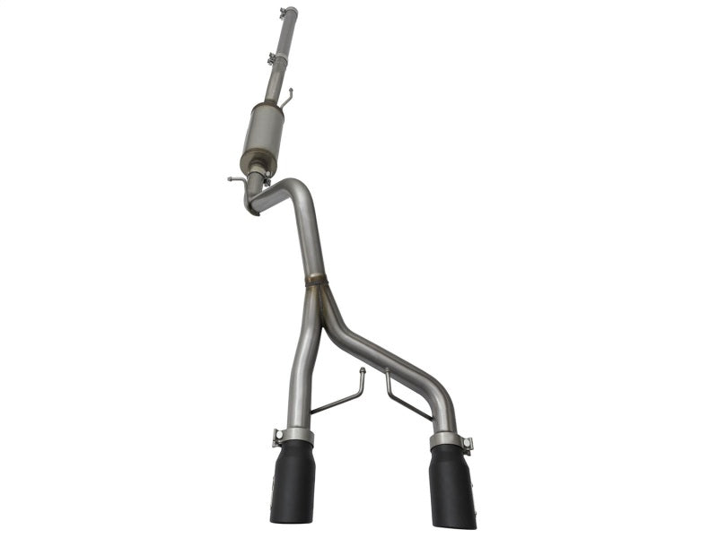 AFE 49-48056-B Series CB 2.5in Dual Center Exit SS Exhaust w/ Black Tips 07-15