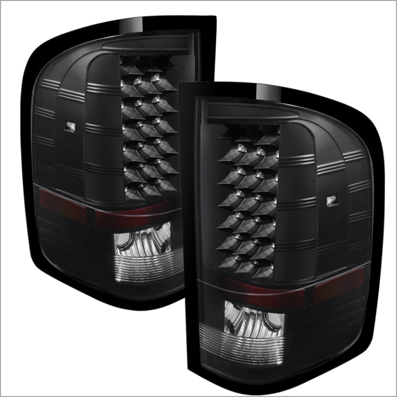 5073716 Xtune fits Chevy 07-13 Silverado LED Tail Lights Black ALT-JH-CS07-LED