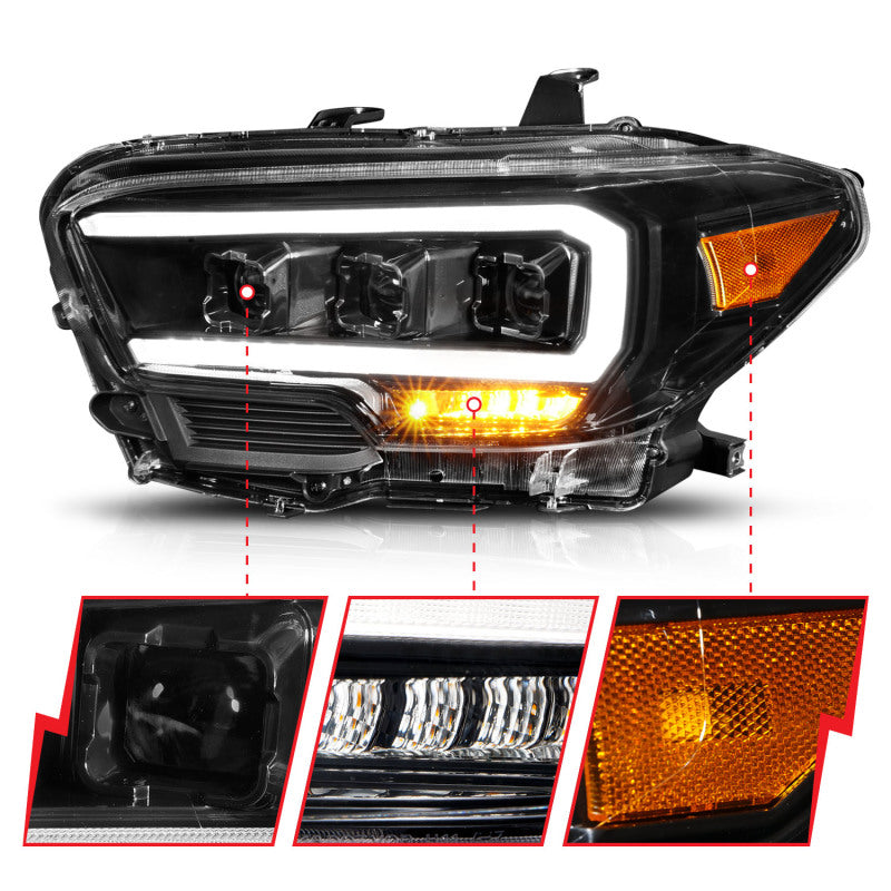 ANZO 111500 2017 fits Toyota 16-20 Tacoma TRD LED Projector Headlights