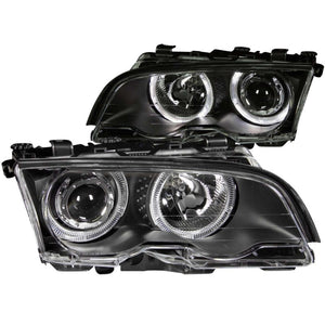 ANZO 121015 1999-2001 fits BMW 3 Series E46 Projector Headlights w/ Halo Black