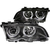 ANZO 121015 1901 fits BMW 99-20 3 Series E46 Projector Headlights w/ Halo Black