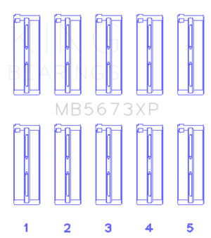 King Engine Bearings MB5673XP fits Honda F20C/F22C 16v Main Bearing Set STD