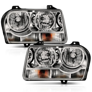 ANZO 121529 2005-2010 fits Chrysler 300 Crystal Headlight Chrome Amber