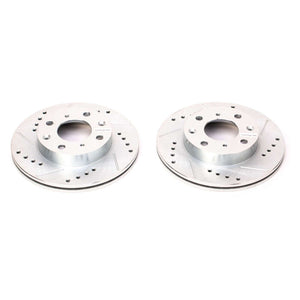PowerStop fits Honda 88-91 CRX Front Evolution Drilled & Slotted Rotors - Pair
