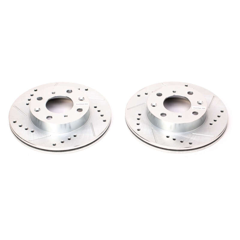 PowerStop fits Honda 88-91 CRX Front Evolution Drilled & Slotted Rotors - Pair