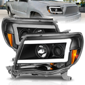 ANZO 111517 05-09 fits Toyota Tacoma Projector Light Bar Style Headlights w/ C Light Bar