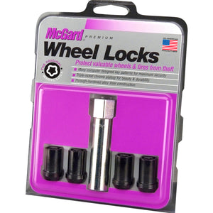 McGard 25357 Wheel Lock Nut Set - 4pk. (Tuner / Cone Seat) M12X1.5 / 13/16 Hex / 1.24in. Length - Blk
