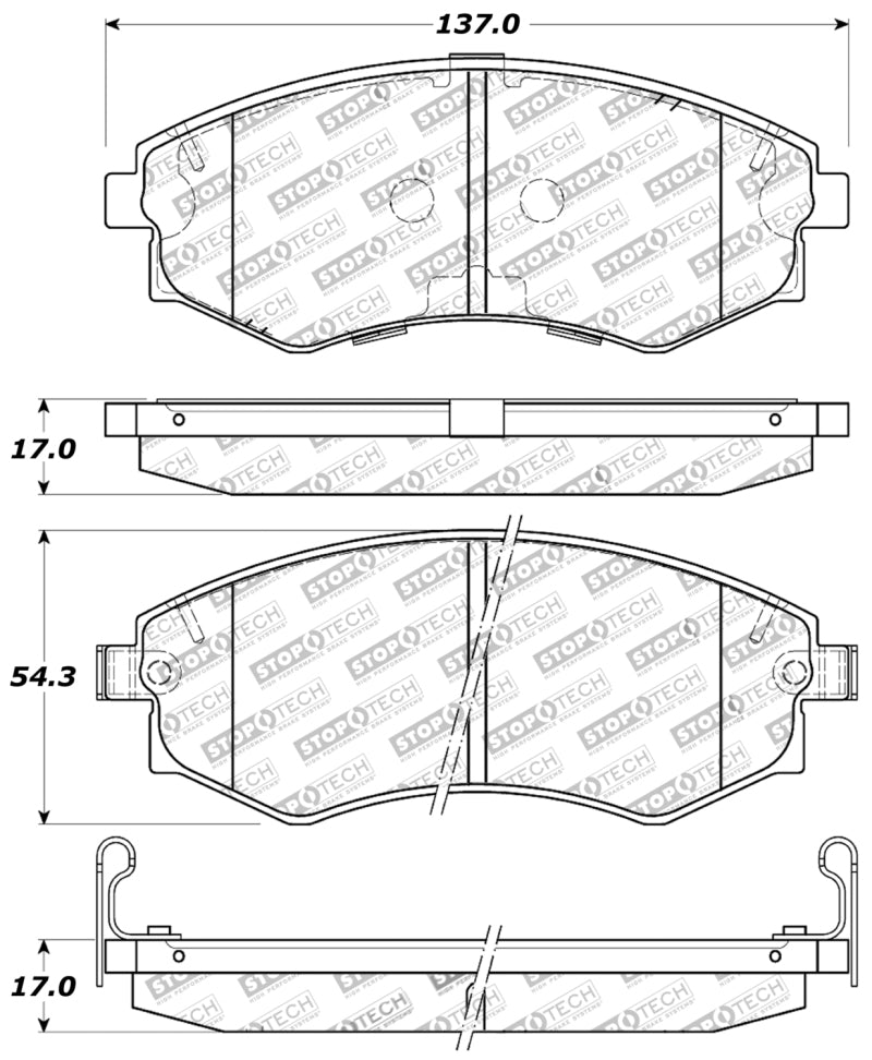 Stoptech 309.07 Performance 89-1/94 Nissan 240SX (w/ABS) 92-01/05-06 Hyundai Elantra Front Brake Pads