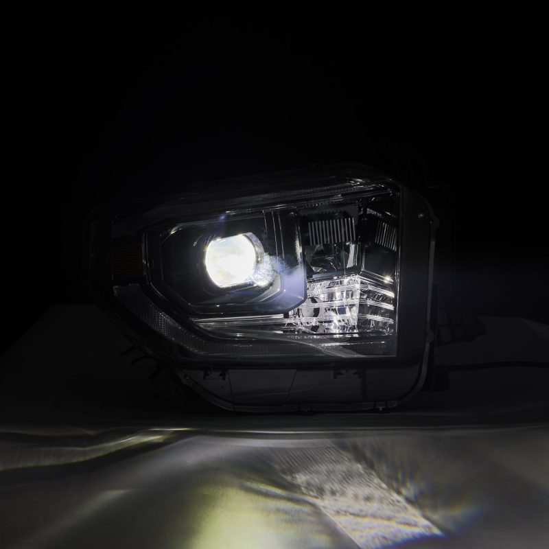 AlphaRex 880836 fits Toyota 14-21 Tundra LUXX-Series LED Proj Headlights Alpha-Blk w/Actv Light & Seq. Sig + DRL