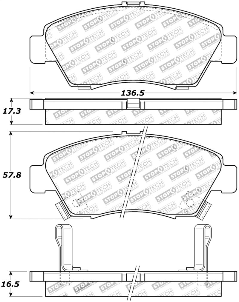 Stoptech 308.0621 Street Touring 02-06 Acura RSX Type S / 93-95 Civic Coupe / 04-05 Civic Si