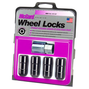 McGard 24220 Wheel Lock Nut Set - 4pk. (Cone Seat) M14X1.5 / 21mm & 22mm Dual Hex / 1.965in. L - Blk