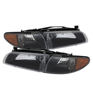 9023347 Xtune fits Pontiac 97-03 Grand Prix Crystal Headlights w/ Amber Corner
