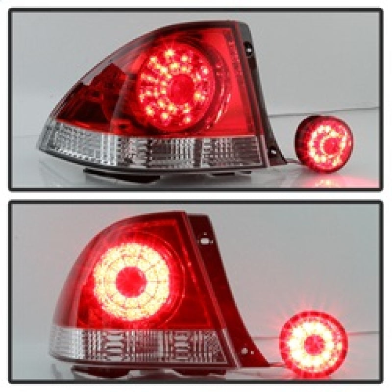 Spyder 5085061 fits Lexus 01-03 IS300 LED Tail Lights - Red Clear ALT-YD-LIS300
