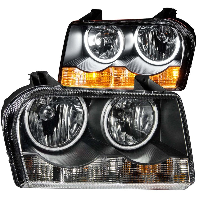 ANZO 121138 2010 fits Chrysler 05-20 300 Crystal Headlights w/ Halo Black (CCFL)