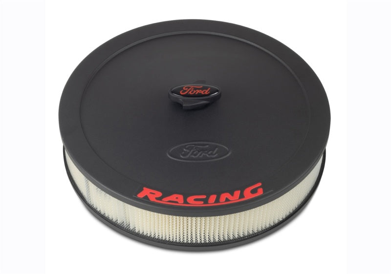 fits Ford 302-352 Racing Air Cleaner Kit - Black Crinkle Finish w/ Red Emblem